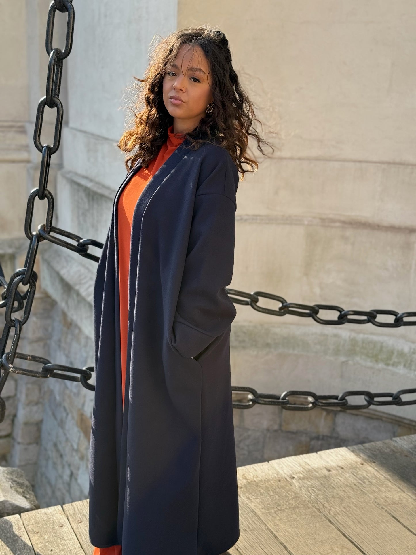 Manteau kimono - bleu nuit