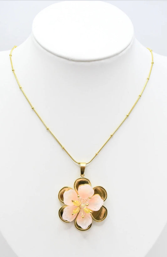 Collier Flora (rose, bleu, violet)
