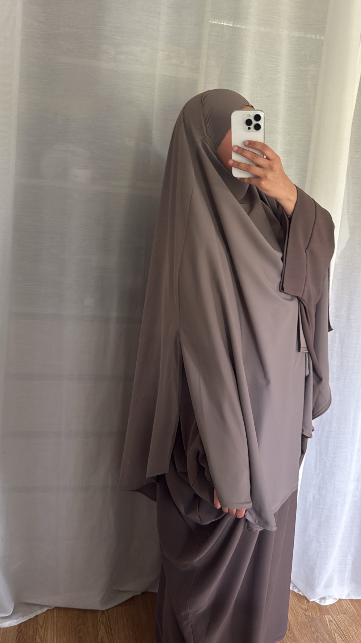 Khimar à fentes - taupe