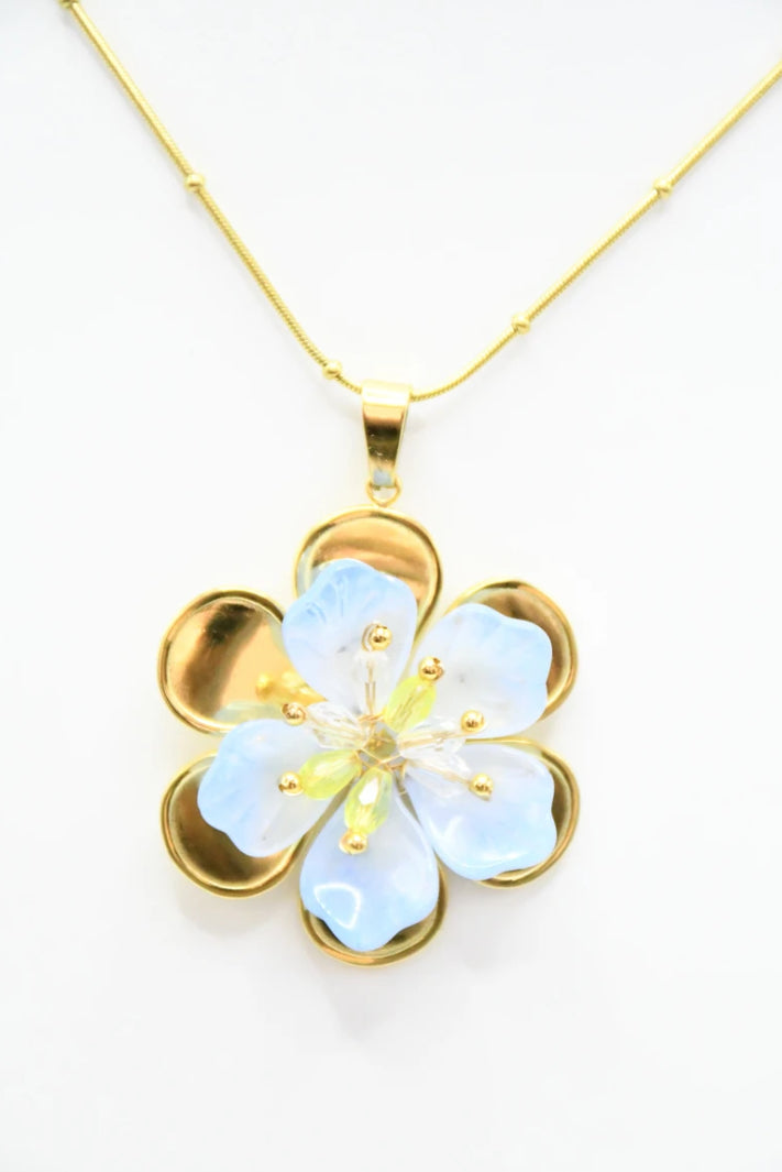Collier Flora (rose, bleu, violet)