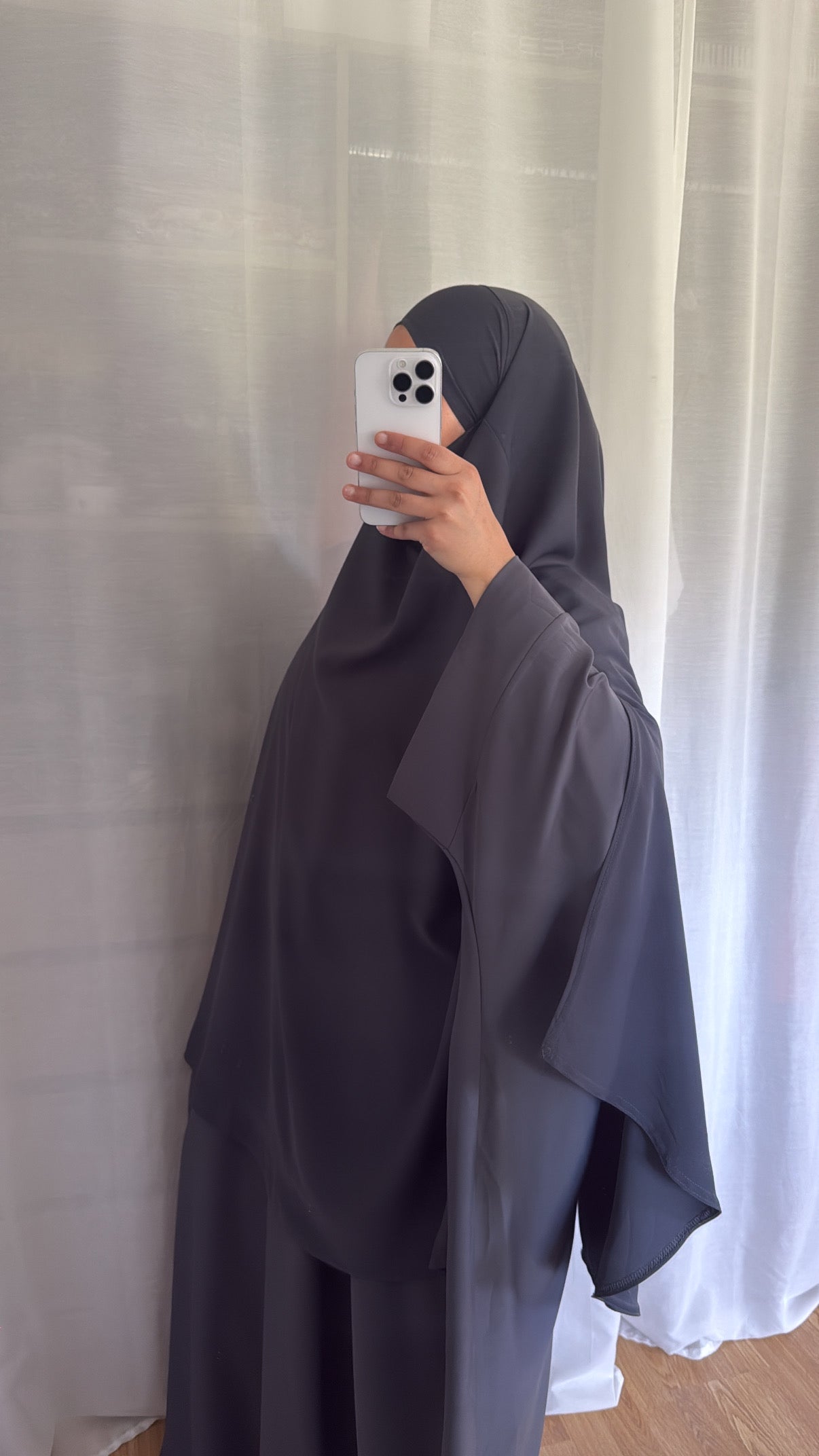 Khimar à fentes - bleu marine