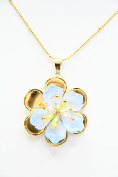 Collier Flora (rose, bleu, violet)