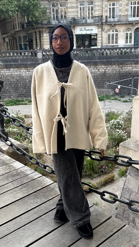 Gilet SB à nœud - beige