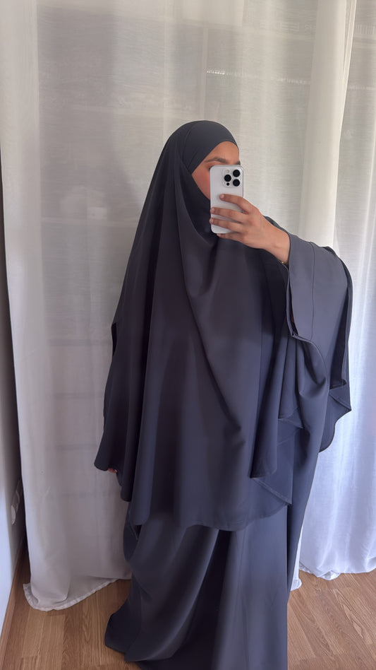Khimar à fentes - bleu marine