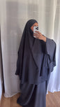 Khimar à fentes - bleu marine